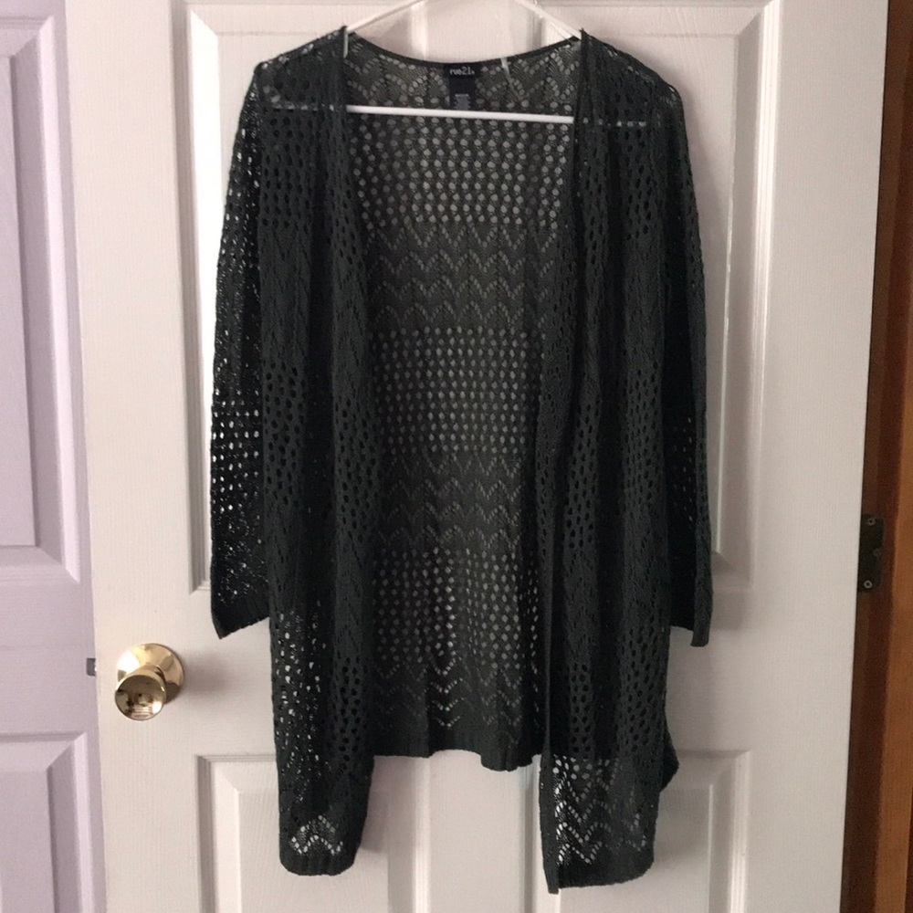 Forest Green Knitted Kimono